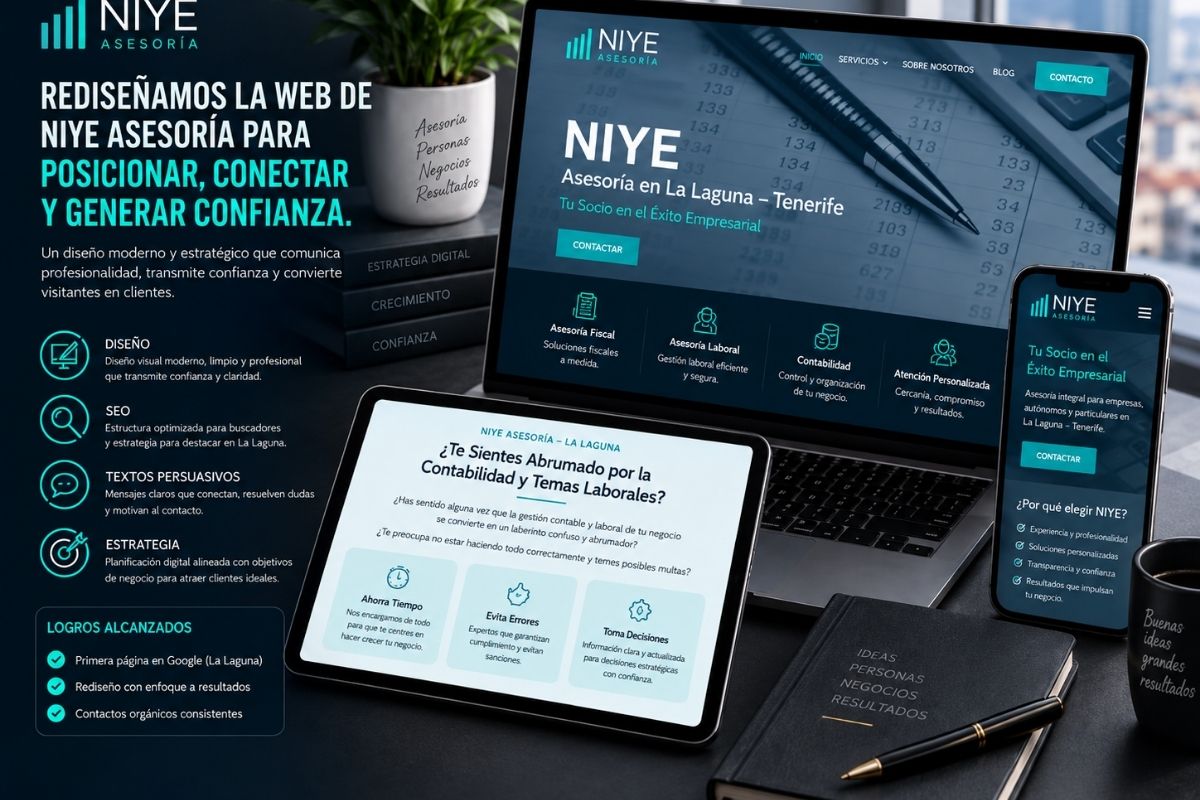 Web de Niye Asesoría, asesoría contable en La Laguna