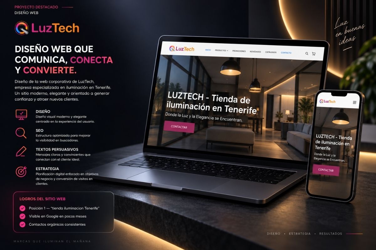 Web de LuzTech, tienda de iluminación LED en Tenerife
